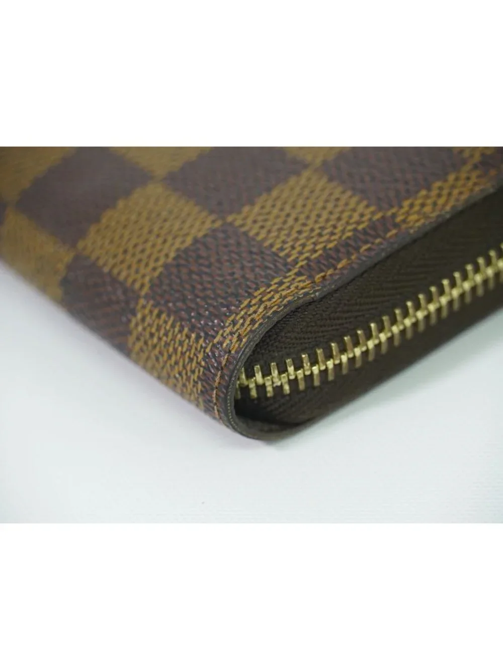 Louis Vuitton LV Zippy Wallet Damier Ebene Brown Vintage